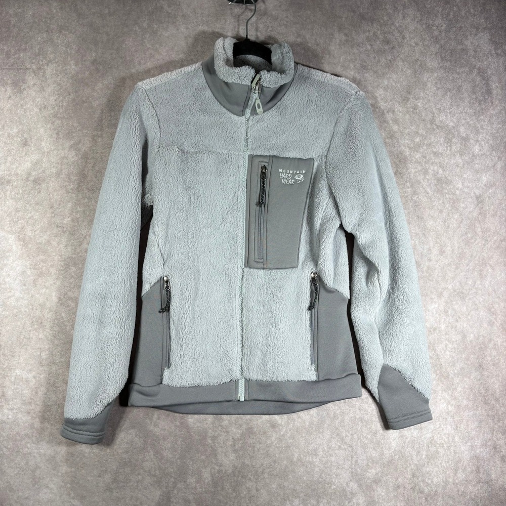 Mountain Hardwear Monkey Fleece Jacket Womens S Gray Polartec Full Zip Outdoor